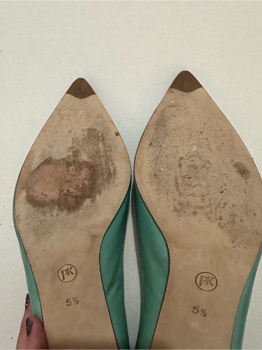 Peter Kaiser Teal Gradient Patent Pointed-Toe Pumps Party Formal Sz 8 US/5.5 UK - Picture 15 of 15